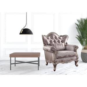 Charlie Beige Fabric Arm Chair with Removable and Tufted Cushions