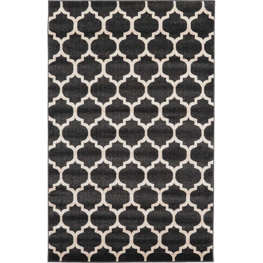 Trellis Philadelphia Black/Gray 5' 0 x 8' 0 Area Rug price history on PriceWatchPro