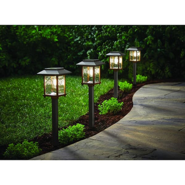 Parkwood 14 Lumen Bronze 2-Tone Finish LED Weather Resistant Outdoor Solar Path Light with Glass Lens (4-Pack)