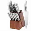 Bunpeony 14-Piece Stainless Steel Knife Set with Block, Sharpener