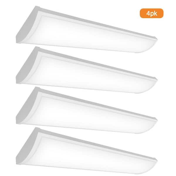 4 ft. 6210 Lumens LED Wraparound Light Garage Light Shop Light Office Warehouse Lighting 3500K/4000K/5000K (4-Pack)