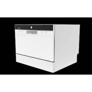 24 in. White Electronic CounterTop Control 600120-volt Dishwasher with 6-Cycles, 6 Place Settings Capacity