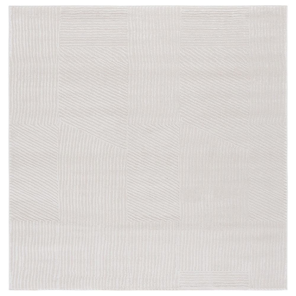 SAFAVIEH Saylor 6 ft. x 6 ft. Ivory Geometric Solid Square Area Rug ...