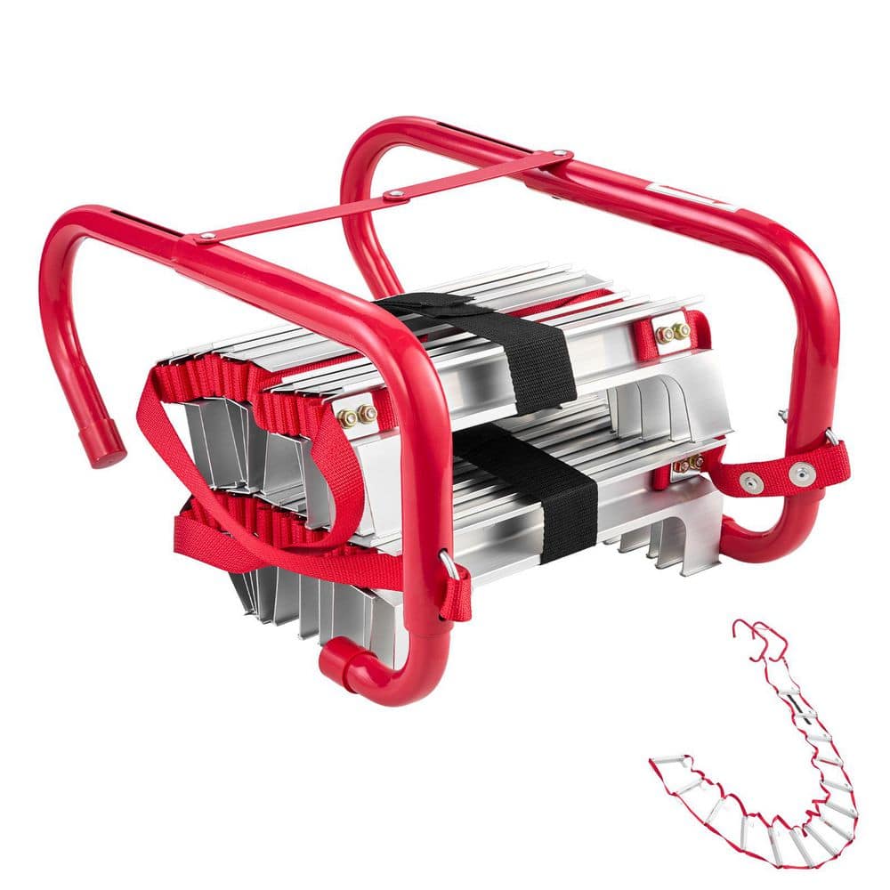 Retractable 13 ft. Fire Escape Ladder, 2-Story, Aluminum Alloy 1000 lbs. Capacity, Non-Slip Wide Rungs with Straps price history on PriceWatchPro