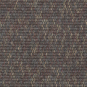 Social Network IV  - Pewter - Blue 22 oz. Nylon Berber Installed Carpet