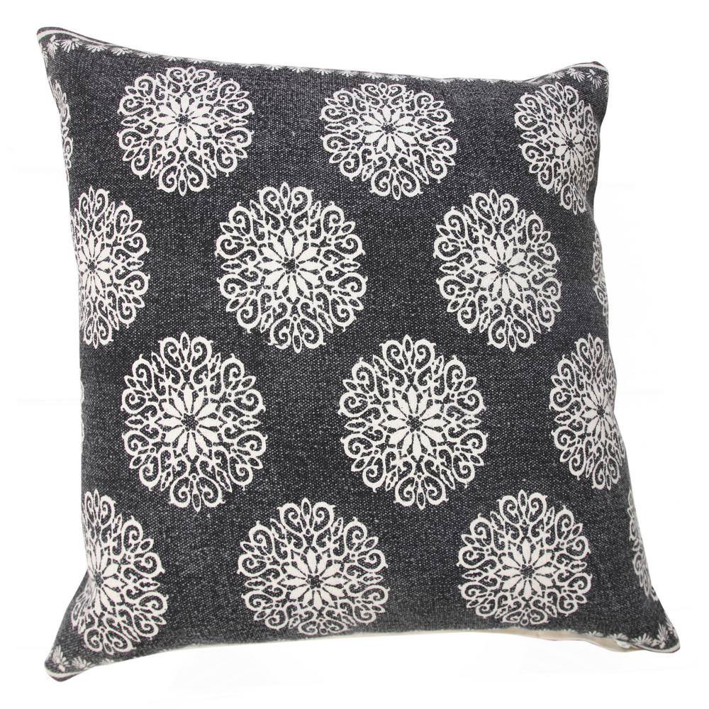 20" Square Multicolor Floral Cotton Accent Pillow Set