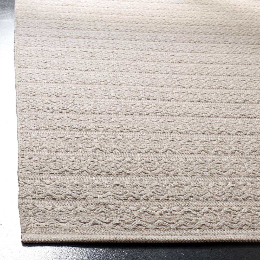 Coastal Charm Hand-Woven Gray and Ivory Stripe Wool-Cotton Runner Rug