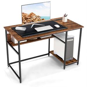 48 in. Rectangle Rustic Wood Computer Desk w/Power Outlet USB Ports