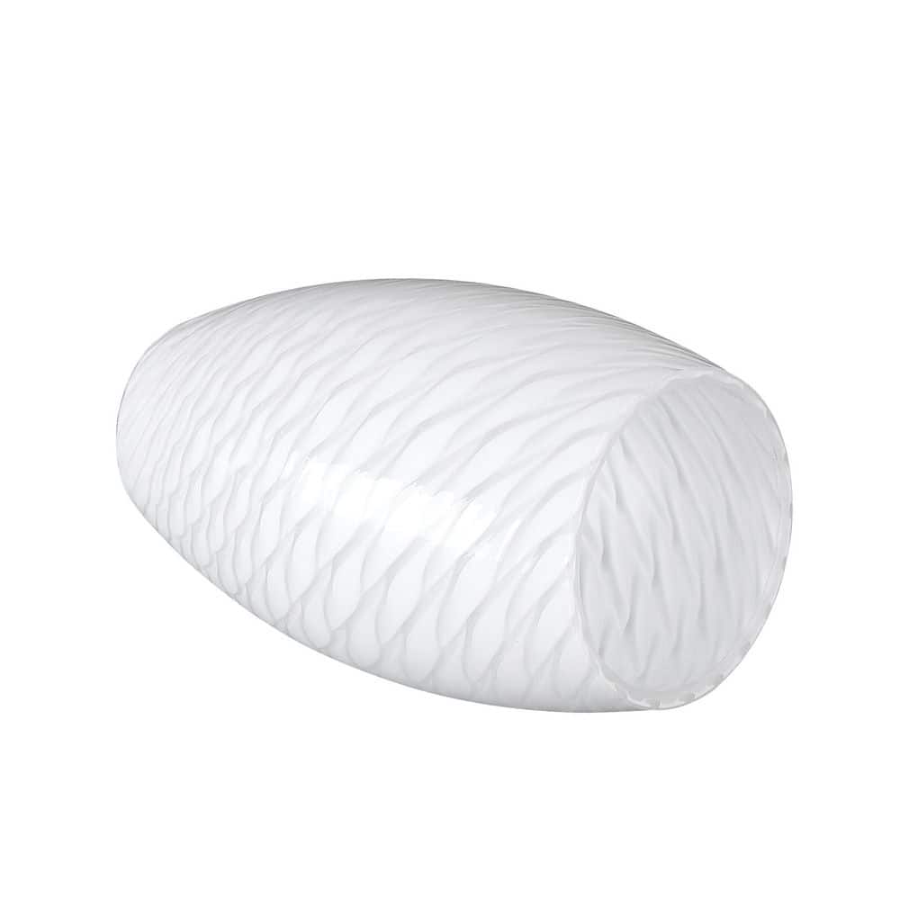 7.64 in. White Milk Shiny Fish Scale Pattern Glass Drum Pendant Light Shade