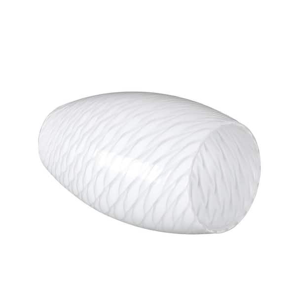 Faymart lighting 7.64 in. White Milk Shiny Fish Scale Pattern Glass Drum Pendant Light Shade with 1.65 in. Lip Fitter (Not Included）