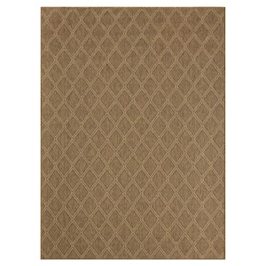 Tripolo Mila Brown/Ivory 5 ft. x 7 ft. Diamond Indoor/Outdoor Area Rug
