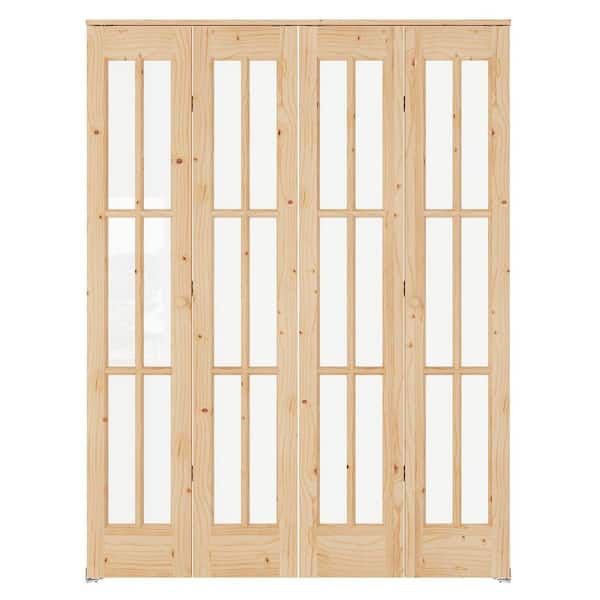 easelife 60 in. x 80 in. 6-Lite Clear Glass Solid Core Unfinished