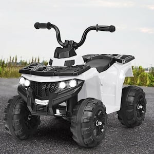 6-Volt Battery Powered Kids Ride On ATV 4-Wheeler Quad with MP3 and LED Headlight White