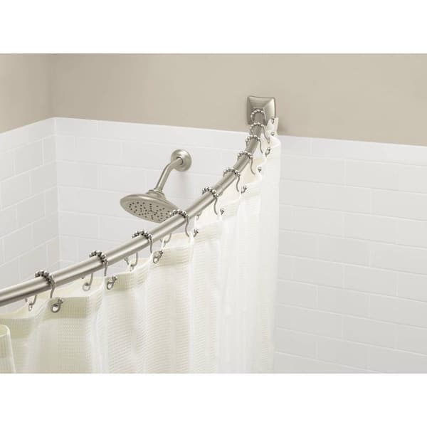 Permanent Adjustable Curved Shower Rod, How To Mount A Curved Shower Curtain Rod