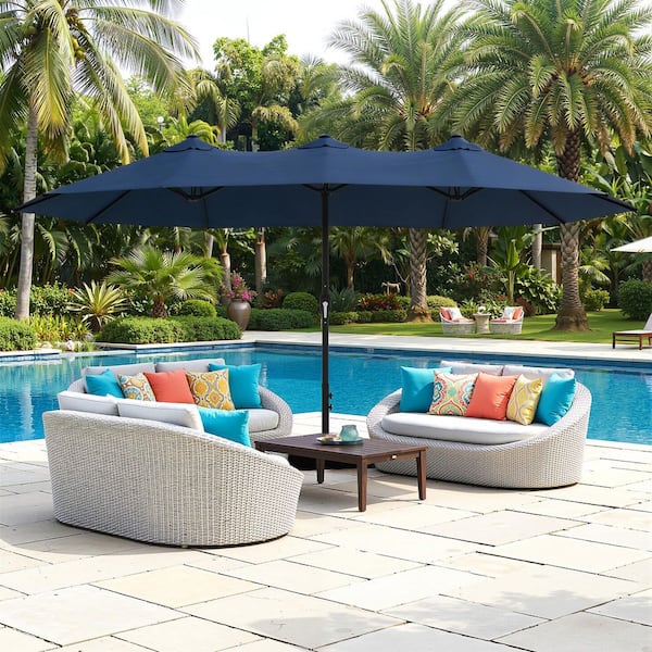 13 foot patio umbrellas 10 X FT Cantilever Umbrella with LED Lights Outdoor Heavy Duty Double Top Windproof Rectangle Offset with 360-degree Rotation for Pool Deck Backyard, Beige : Patio, Lawn & Garden Ideal for any deck or patio 13 Ft Outdoor Patio Umbrellas