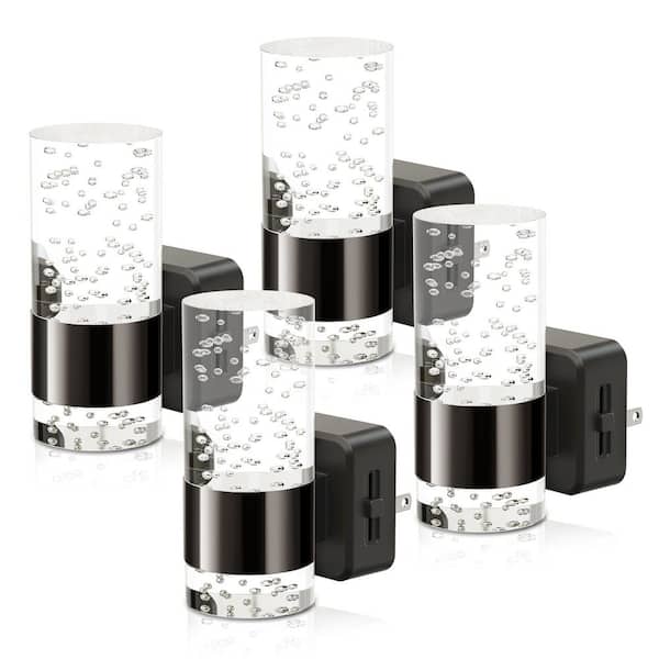 3000K LED Night Light Plug-in with Auto Light Sensor, Adjustable Brightness Nightlight for Bathroom, Hallway (4-Pack)