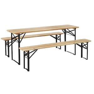 6 ft. Wooden Folding Picnic Outdoor Table Bench Set