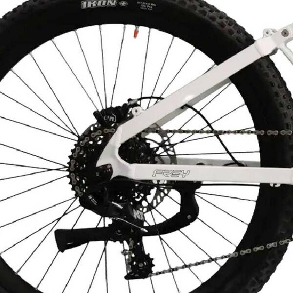 Frey NEO PRO 27.5 in. White Mountain Electric Bike with Dual Suspension  L-Size FR-NEOPROWL - The Home Depot
