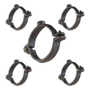 3 in. Hinged Split Ring Pipe Hanger, Malleable Iron Clamp with 7/8 in. Rod Fitting, for Suspending Tubing (5-Pack)