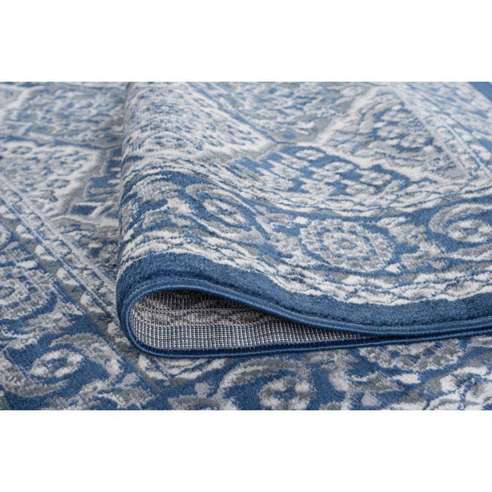 Hampton 4' x 6' Navy Synthetic Rectangular Area Rug