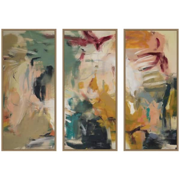 3-Piece Sylvie "Painted Storm No 2 Panel 3 Piece" by Amy Lighthall Abstract Framed Art Print Set 40 in. x 18 in.