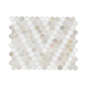 Angora Sazi 13.74 in. x 10.94 in. Polished Marble Mesh-Mounted Mosaic Wall Tile (10.4 sq. ft./Case)