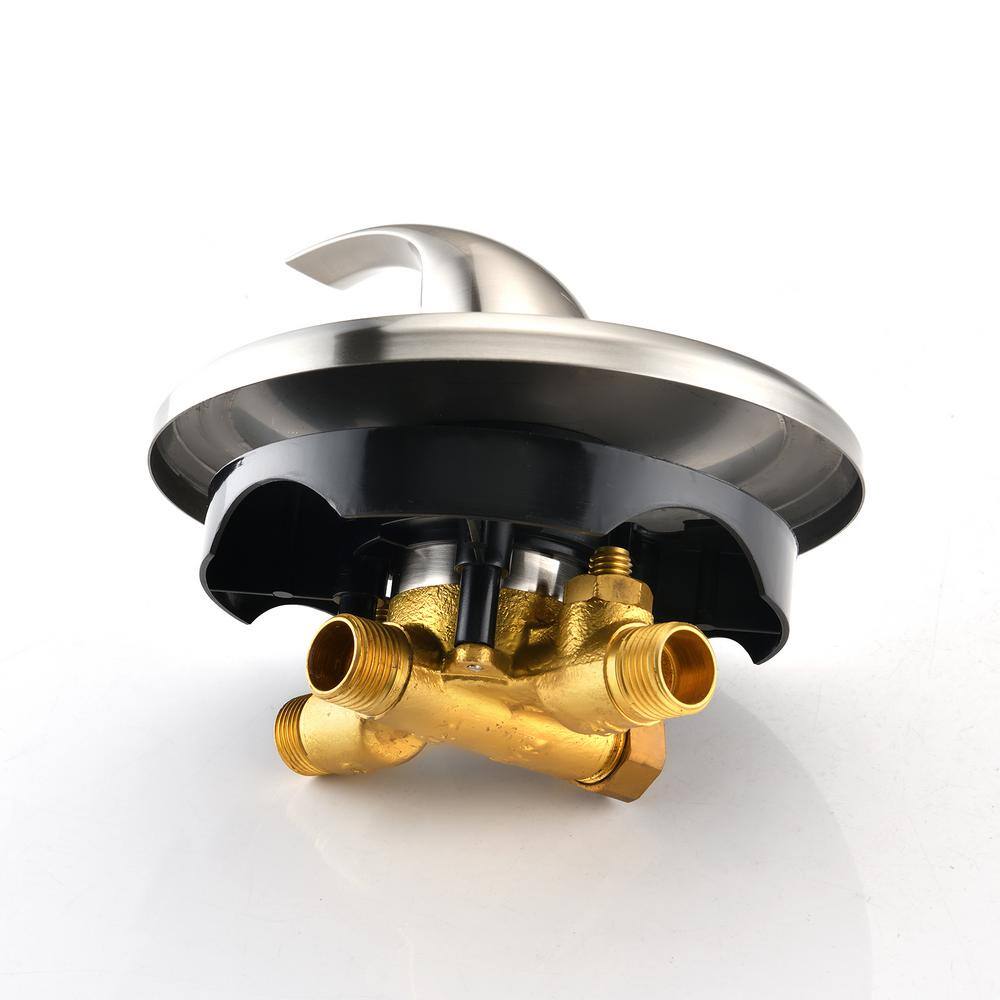 Brushed Nickel Wall-Mounted Pressure Balance Shower Valve