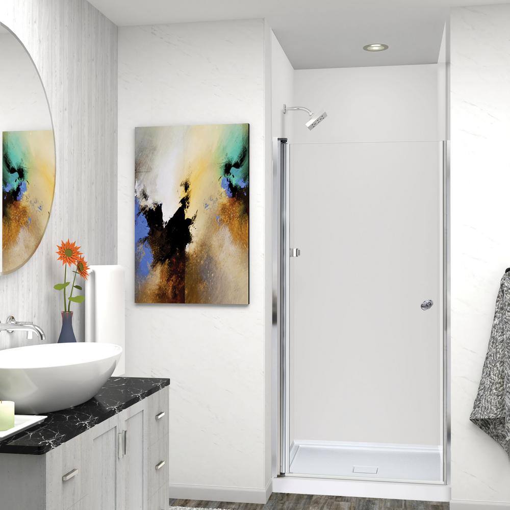 Lyna 24 x 70 Polished Chrome Frameless Pivot Shower Door