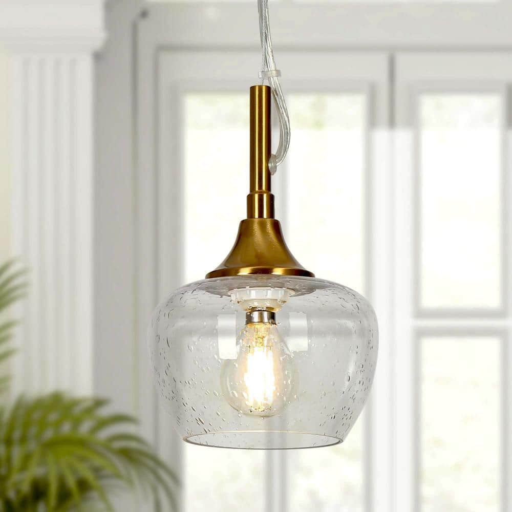 Uolfin Modern Kitchen Island Hanging Pendant Light 1-Light Brass Gold ...