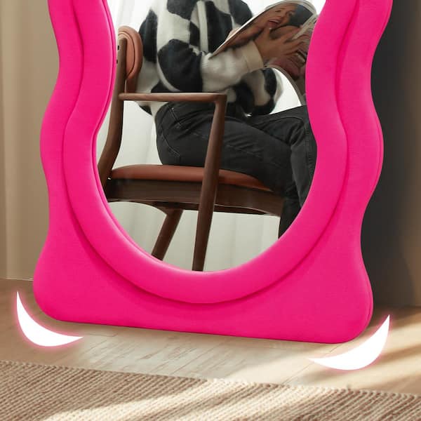 Hochwertiges 24 in. W x 63 in. H Irregular Pink Wood Framed