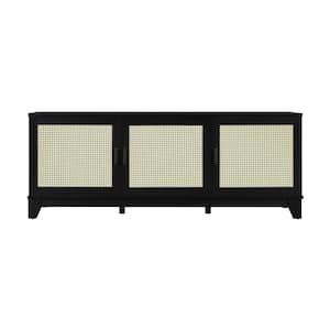 Sheridan Black Modern Cane TV Stand Fits TVs Up to 55 in.