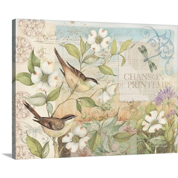 GreatBigCanvas "Dogwood Birds" by Susan Winget Canvas Wall Art