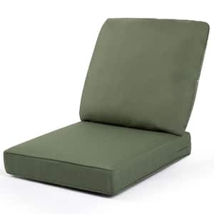 24 in. x 24 in. 2-Piece Deep Seating Outdoor Lounge Chair Cushion in Green