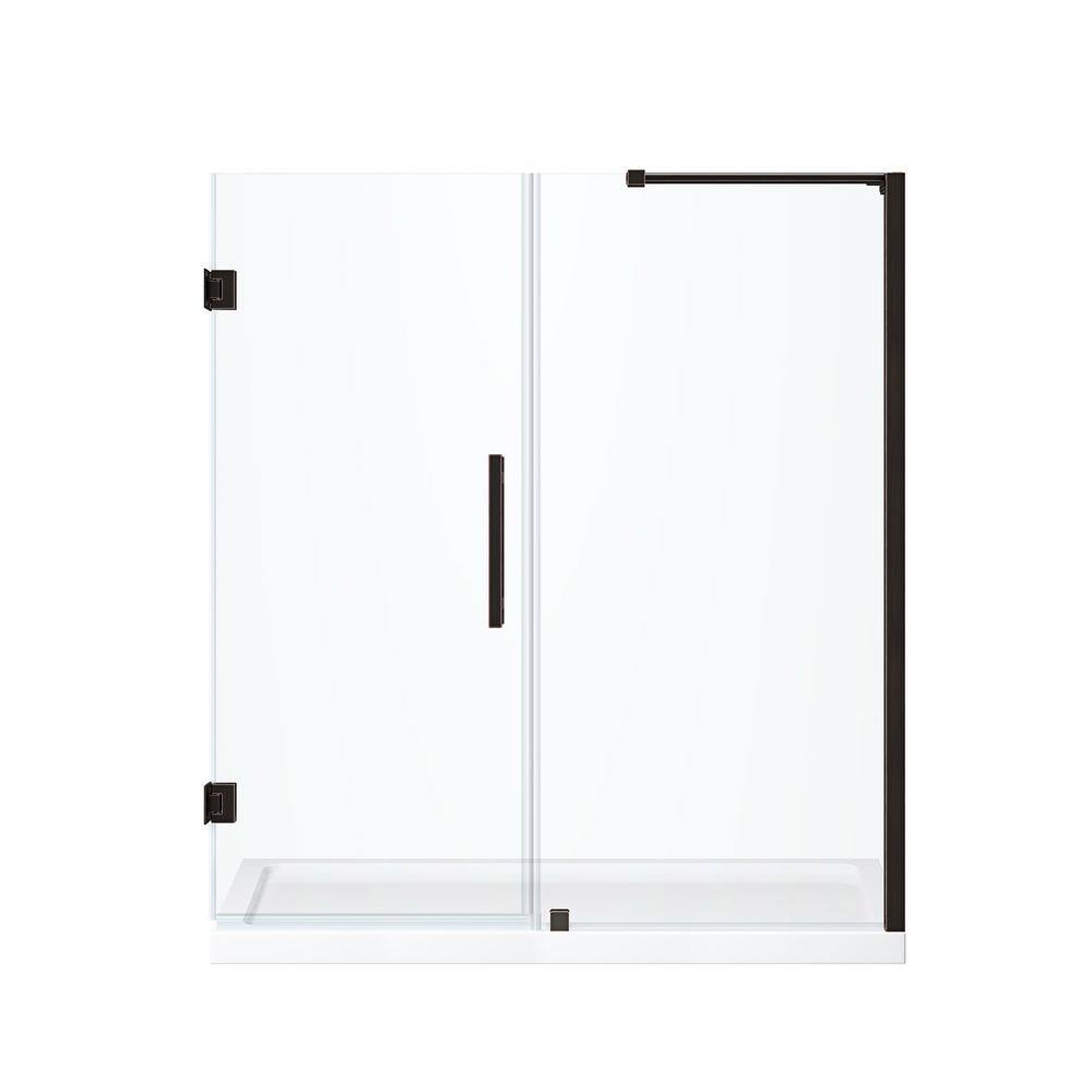 Tampa-Pro 60'' W x 72'' H Frameless Oil Rubbed Bronze Shower Kit