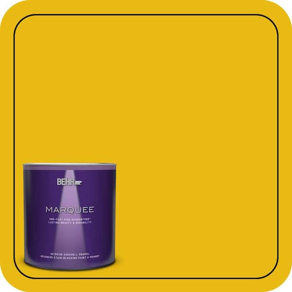 BEHR MARQUEE 1 qt. #390B-7 Lemon Lime Eggshell Enamel Interior Paint & Primer