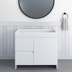 Mace 36 in. W x 18 in. D x 34 in. H Bath Vanity Cabinet without Top in White with Left-Side Drawers