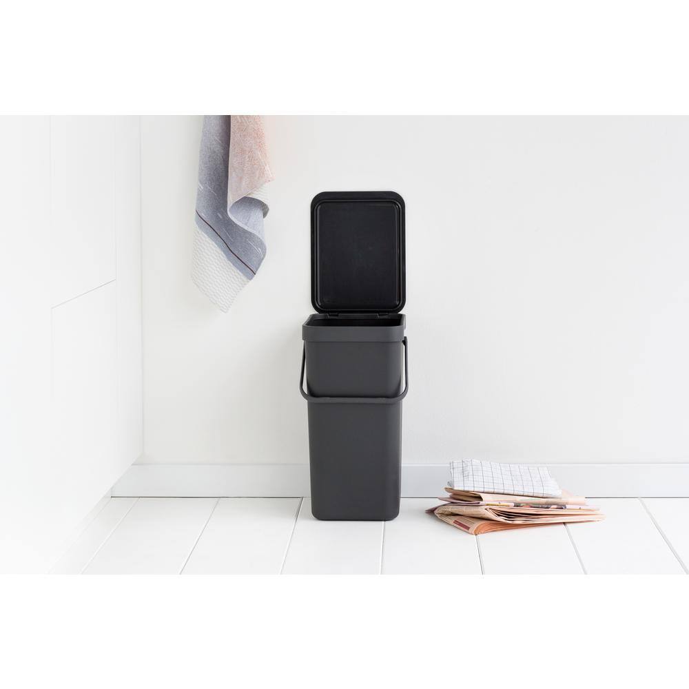 Gray Polypropylene 4.2 Gallon Recycling Bin for Kids