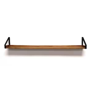 48 in. W x 5 in. D x 6 in. H Real Wood Rustic Farmhouse Collection Warm Mango Decorative Wall Shelf Ledge