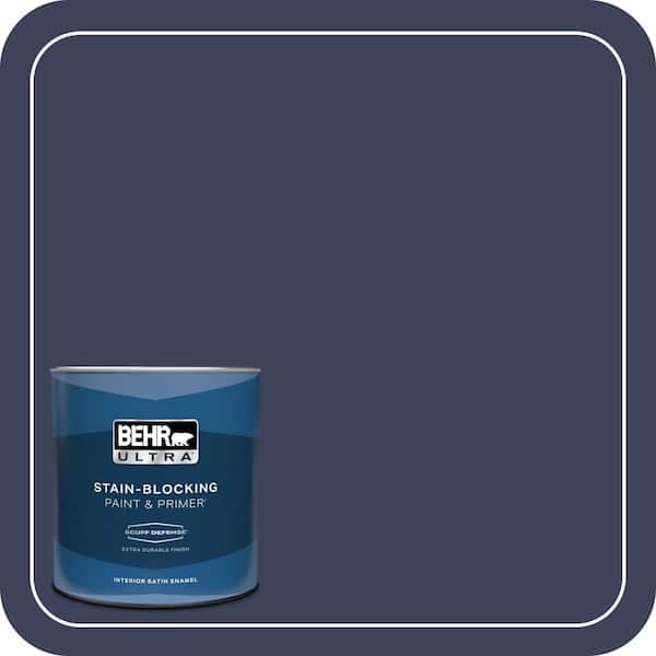 BEHR ULTRA 1 qt. #T16-10 Blue Vortex Extra Durable Satin Enamel Interior Paint & Primer