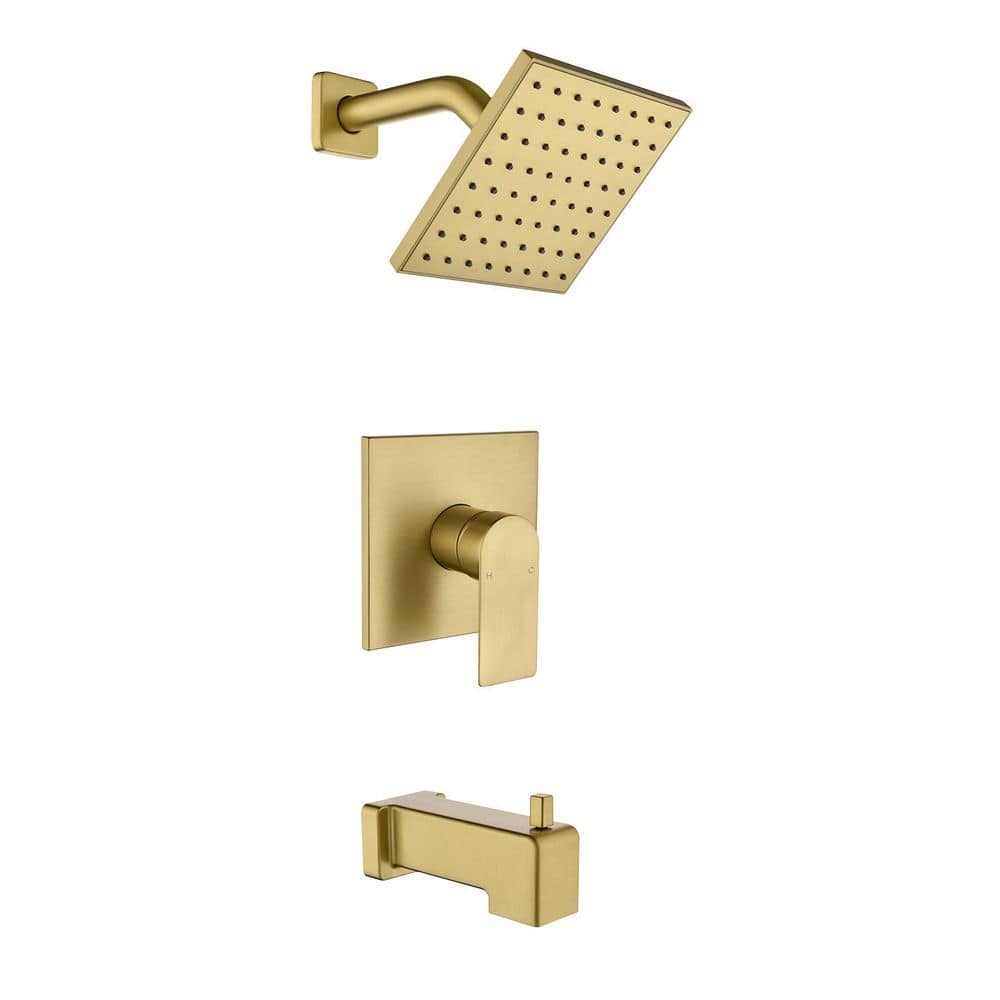 Rain Single Handle 1-Spray Tub Shower Faucet 1.8 GPM with Pressure Balance in Brushed Gold (Valve Included) price history on PriceWatchPro