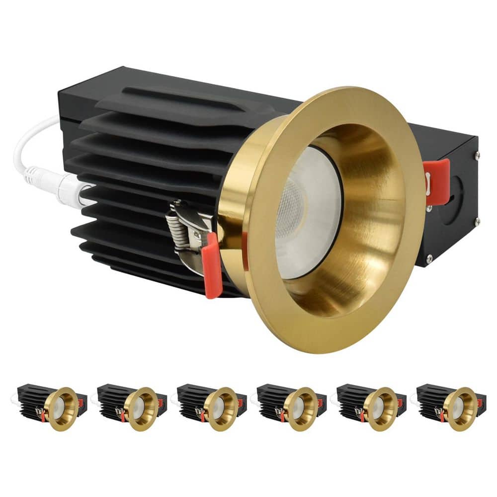 3 In. Integrated LED Regressed Light with Round Brass Trim, 5CCT, CRI90, 15/20W, 1450/2100LM, Dimmable, 60° Beam, 6 Pack price history on PriceWatchPro