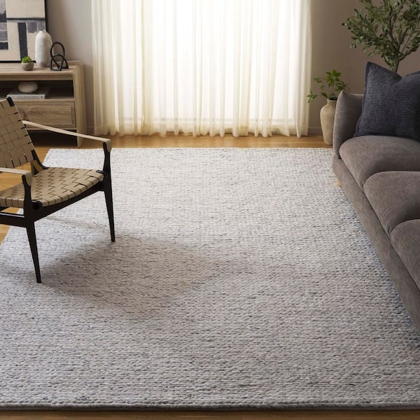 Natura 8 ft. x 10 ft. Light Gray/Beige Solid Marle Area Rug