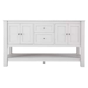 Gazette 60 in. W Bath Vanity Cabinet Only in White with Double Bowl Design