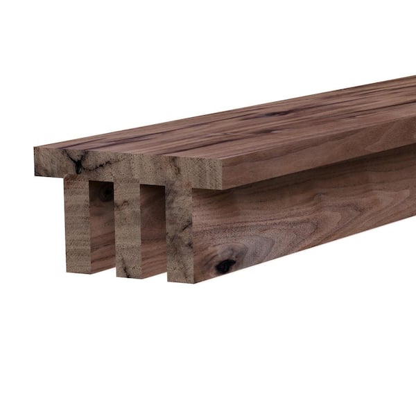 Ornamental Mouldings 5.5 in. W x 3.125 in. D x 92 in. L Rustic Walnut Industrial Slat Faux Beam