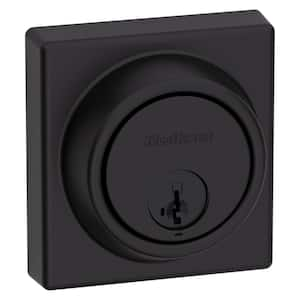 817 Series Matte Black Single Cylinder Square Deadbolt Featuring SmartKey Security