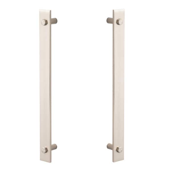 14in Satin Nickel Sliding Door Modern Double-Sided Barn Door Handle