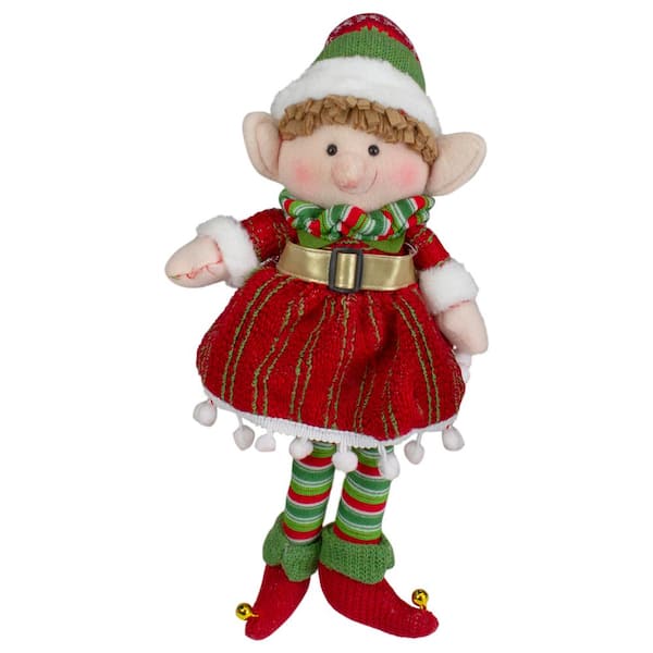 Have A Question About Northlight 14 In Red And Green Plush Jingle Bell Girl Elf Christmas Figure Pg 1 The Home Depot - Christmas Elf Decorations Home Depot