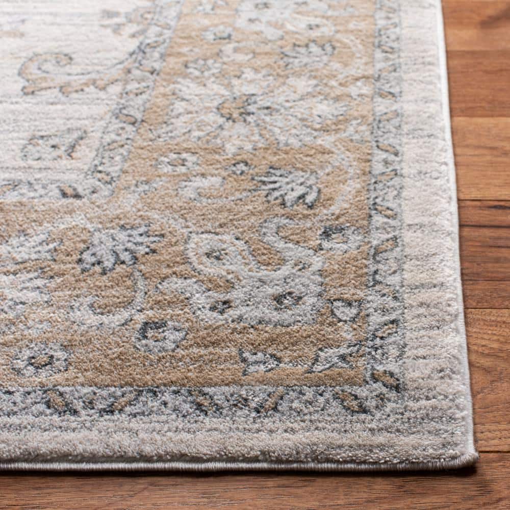 Isabella 6'7" Square Cream and Beige Synthetic Area Rug