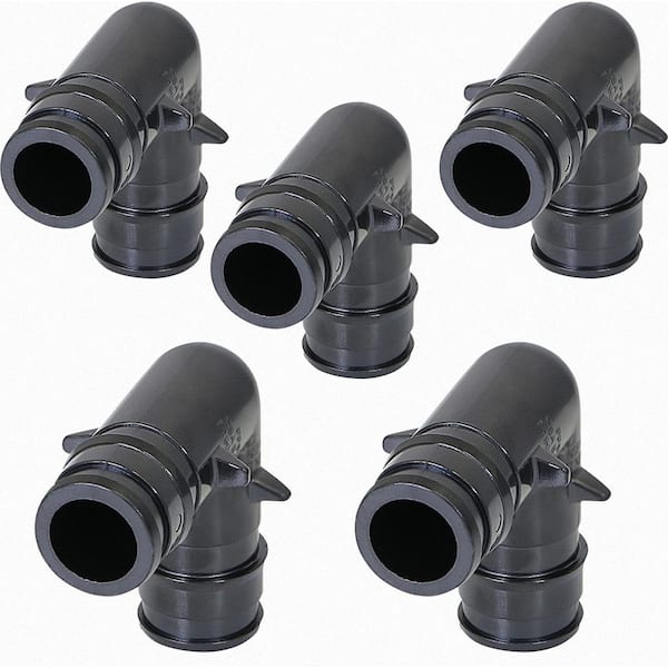 PLUMBFLEX 1-1/4 in. PEX-A 90-Degree Plastic Poly Alloy Expansion Barb Connections Elbow Pipe Fitting in Black (Pack of 5)