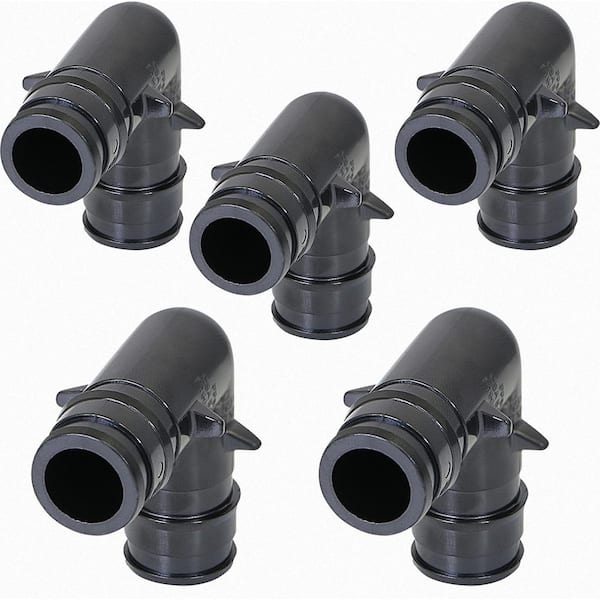 The Plumber's Choice 1-1/4 in. PEX-A 90-Degree Plastic Poly Alloy Expansion Barb Connections Elbow Pipe Fitting in Black (Pack of 5)